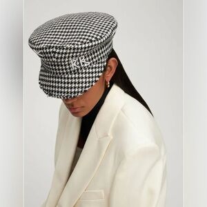 Ruslan baginskiy black and white houndstooth check baker boy hat